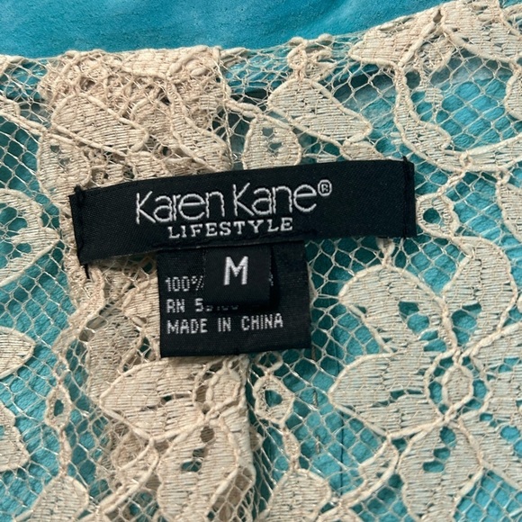 KAREN KANE Blue Suede Leather Blazer Jacket Women’s Medium - Picture 12 of 15